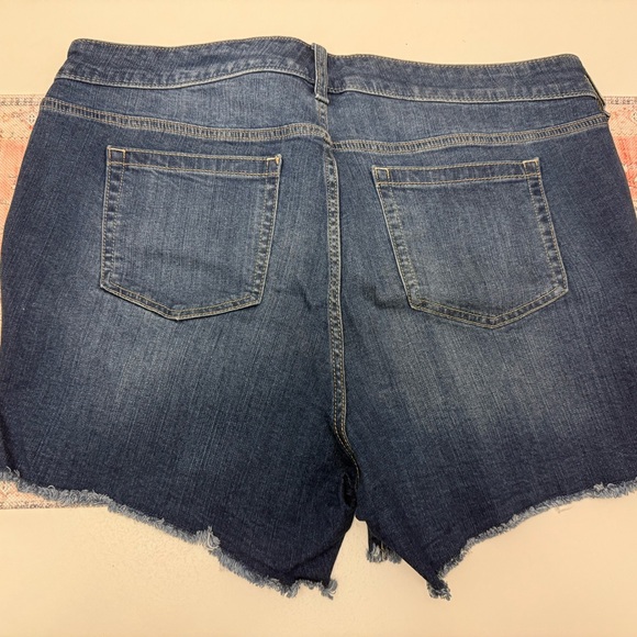Torrid Dark Blue Distressed Jean Shorts - Picture 3 of 4